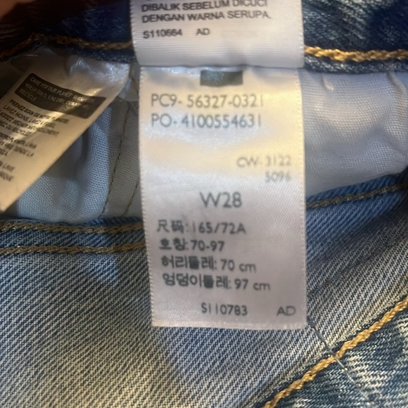 Levi's High Rise Button Fly 501 Cut Off Shorts in Distressed Wash Size 28 - Picture 7 of 7